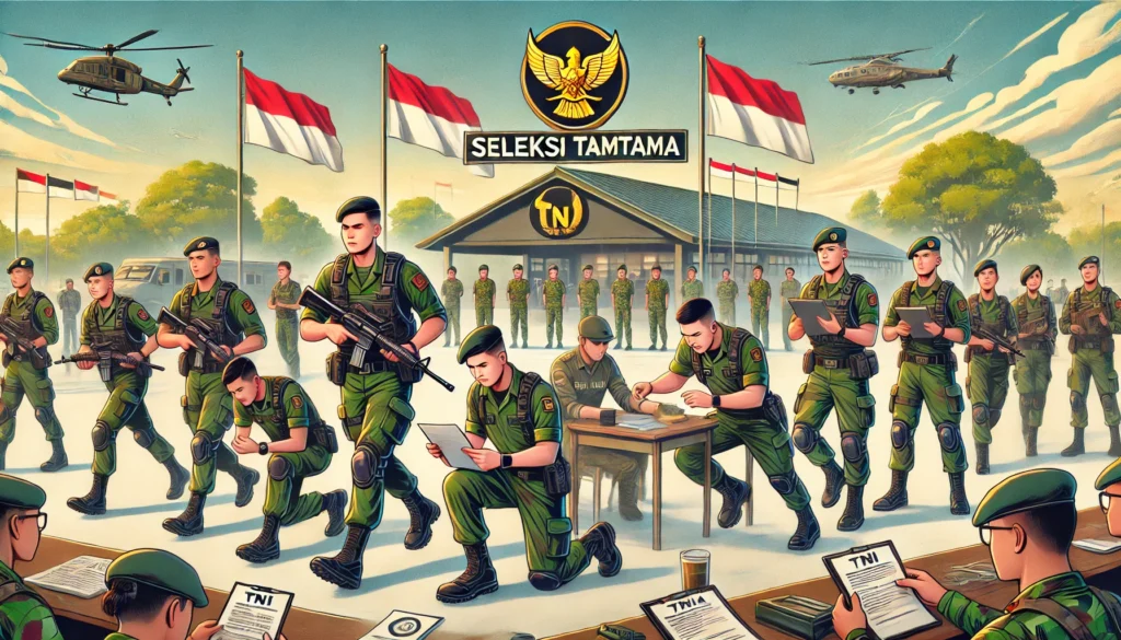 DALL·E-2025-01-23-11.13.36-A-professional-and-engaging-illustration-themed-Seleksi-Tamtama.-The-visual-depicts-a-group-of-young-military-candidates-participating-in-selection--1024x585
